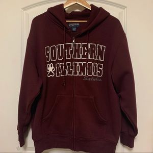 SIU Salukis Men’s Hooded Sweatshirt. Zip front, Size Large. Support the “Dawgs”